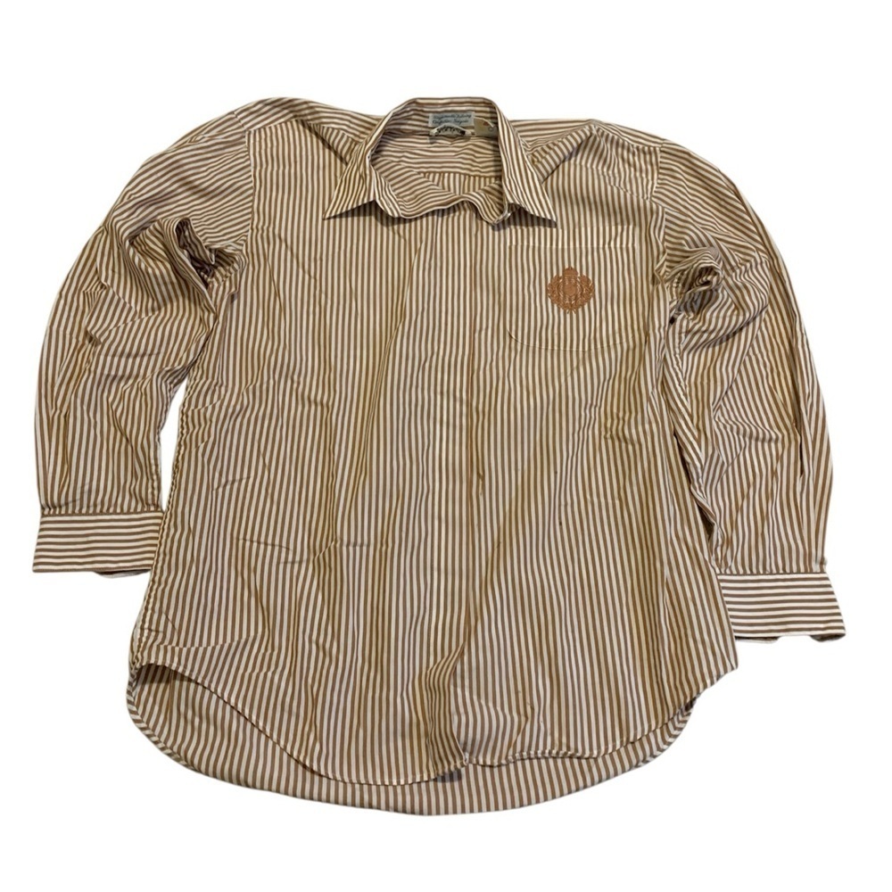 Tabi International Vintage 80s/90s Brown & White Pinstripe Single Needle M